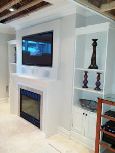Fireplace Build Out for Flush TV & Speakers