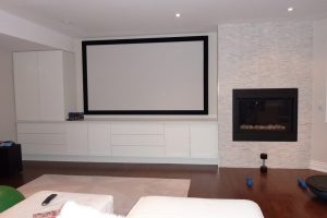 On Wall Projection Screen with Hidden Components